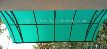 Mild Steel Polycarbonate Green Colour(3mm)Skylight Awning -Frame&Bean Ms 1 1/2 Round Hollow 