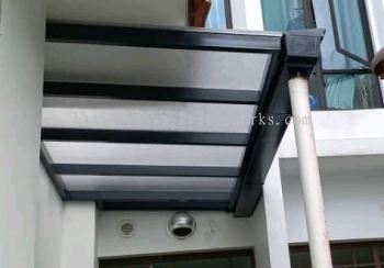 Mild Steel Polycarbonate Clear Nu Colour(3mm)Pergola Roof Awning With PVC Gutter -Frame Ms 1 1/2x3(1.6) or Ms 2x4(1.6) Hollow 