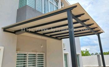 Mild Steel Aluminium Composite Panel (ACP 4mm)Pergola Roof Awning -Frame Ms 1 1/2x3(1.6) or Ms 2x4(1.6) Hollow ,Bean Ms 2x5(1.9))Hollow,Pillar Ms 4x4(1.9)Hollow 