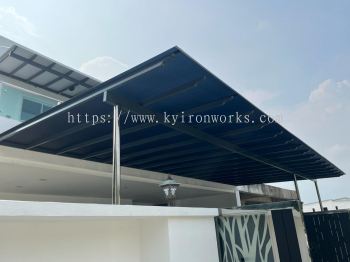 Mild Steel Polycarbonate Grey Colour(3mm)Pergola Roof Awning -Frame Ms 1 1/2x3(1.6) or Ms 2x4(1.6) Hollow ,Bean 2x5(1.9) Hollow, Pillar S.s Round Hollow 