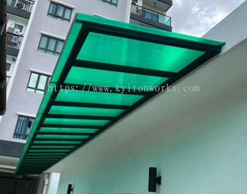 Mild Steel Polycarbonate Green Hollow Colour(3mm)Skylight Awning -Frame Ms 1 1/2x 1 1/2(1.2)Hollow 