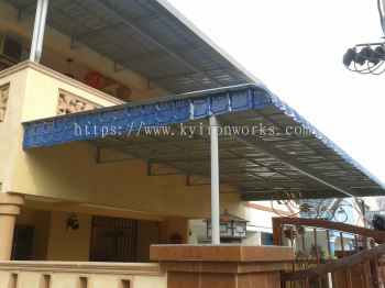 Mild Steel G28(0.35mm)Metal Ajiyar Awning- Frame Ms 1x1(1.0),Ms 1/2 X1/2(1.0)Hollow ,Bean Ms 2x4(1.6)Hollow ,Pillar 1 1/2 Inchi Round Hollow 