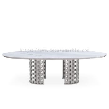 Bertrand-E | Oval Marble Dining Table