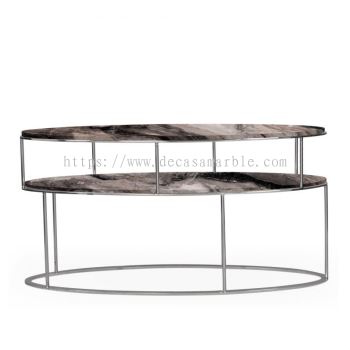 Exeter-W | Elliptical Marble Console Table