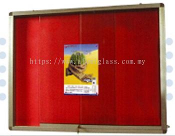 Aluminium Frame Velcro Notice Board Sliding Glass Cabinet-22