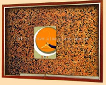 Wooden Frame Cork Notice Board Sliding Glass Cabinet-30