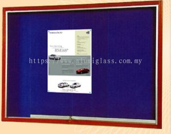 Wooden Frame Foam Notice Board Sliding Glass Cabinet-28