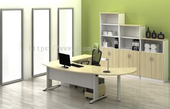 Executive Table, Semi Swinging Door Cabinet BMB 55-SET