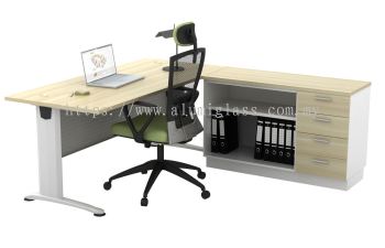 Standard Table, Open Shelf + Fixed Pedestal 4D BT188 + B-YOP 7124