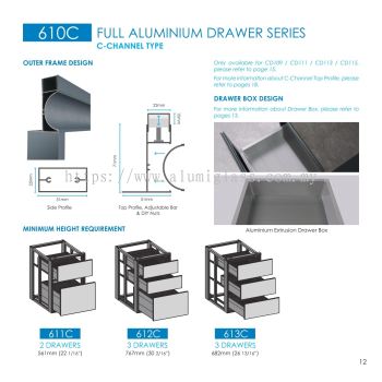 610C Full Aluminium Drawer Series