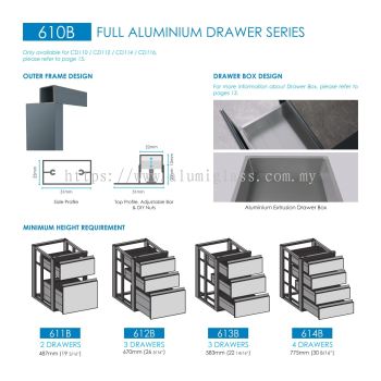 610B Full Aluminium Drawer Series