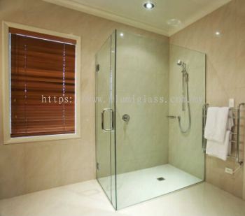 L-Shape Tempered Glass Shower Screen Divider