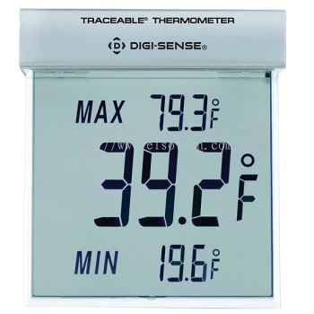 Digi-Sense Calibrated Big-Digit See-Thru Digital Thermometer, Fahrenheit