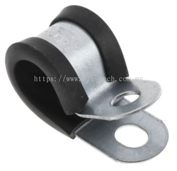  186-5353 - RS PRO Cable Clip Black Screw Plated Steel P Clamp, 10mm Max. Bundle