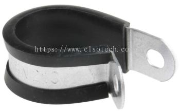 186-5397 - RS PRO Cable Clip Black Screw Plated Steel P Clamp, 20mm Max. Bundle