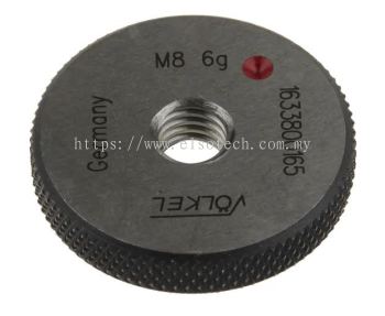  177-0537 - Volkel M8 x 1.25 No Go Ring Ring Gauge, 1.25mm Pitch Diameter