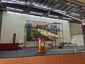 Primary School Stage Background LED TV Screen - SJKC Senai