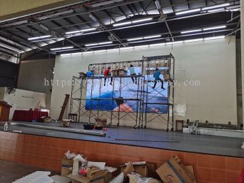 Primary School Stage Background LED TV Screen - SJKC Senai