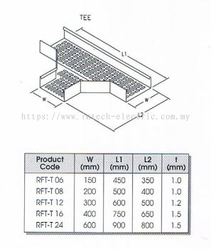 TEE PERFORATED CABLE TRAY FITTING