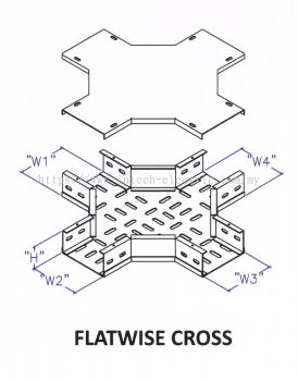 Though Type Perforated Cable Tray Fitting - Flatwise Cross