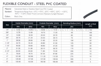 GI Flexible Conduit Pipe -  PVC COATED