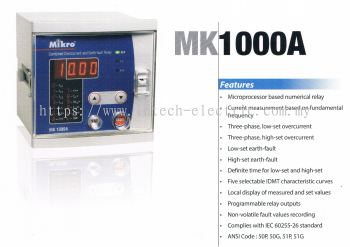 MIKRO MK1000A-240A COMBINED OVERCURRENT AND EARTH FAULT RELAY