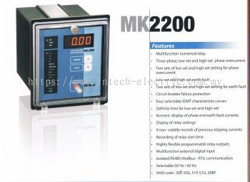 MIKRO MK2200-240A COMBINED OVERCURRENT AND EARTH FAULT RELAY