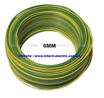  6.0MM (7/1.04mm) PVC CABLE GREEN/YELLOW 100 METER