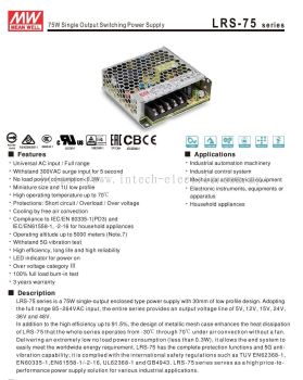 LRS-75 Series Power Switching supply