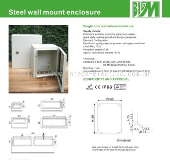 Steel Enclosure Empty Box (IP65)