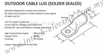 Outdoor Cable Lug (Solder Sealed) 