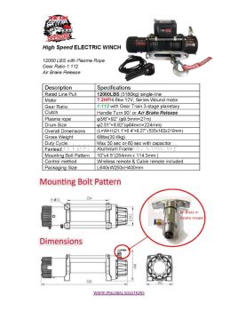 DC Gear Motor 12VDC Electric Winch - iMS Motion Solution (Johor) Sdn Bhd