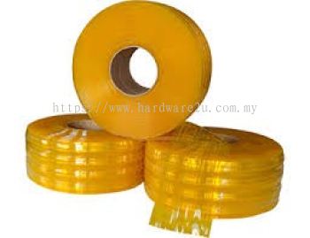 Polar PVC Strip Curtain-Yellow Ribbed  Size : 2mm x 200mm x 50mtr