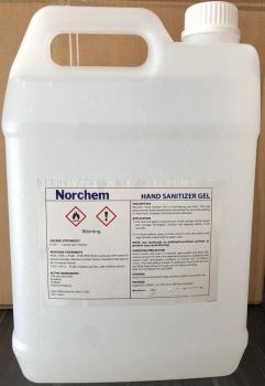 NORCHEM HAND SANITIZER - GEL @ 5LTR, 70% ALCOHOL, HOSPITAL GRADE