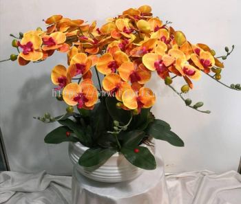 Artificial Orange Orchid plant (AOP-003)