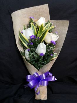 Tiny White Rose Bouquet HB1130 floristkl