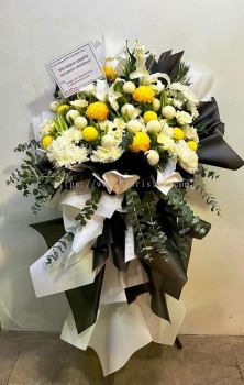 Black & White Funeral Arrangement FA2003 shirleyflorist