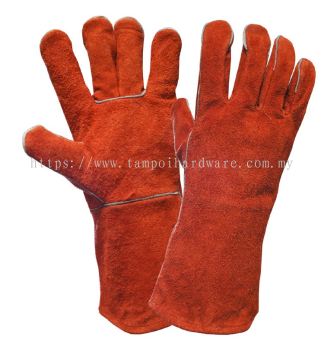 13" Full Leather Glove Red Colour