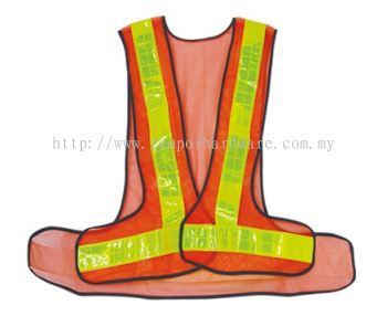 Single Safety Vest Orange Mesh