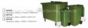 Plastic Rubbish Pail with Wheel