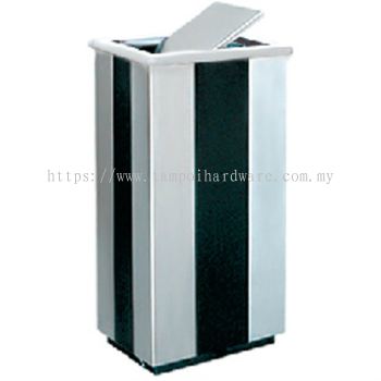 Stainless Steel + Epoxy Rectangular Flip Top Bin