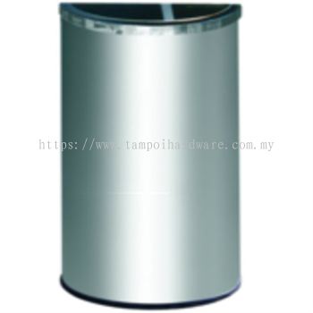 Stainless Steel Semi Round Bin complete with 1_3 Ashtray 2_3 Open Top   SRB054SS