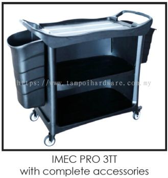 PRO 3T Plastic 3Tier Trolley With Accessories