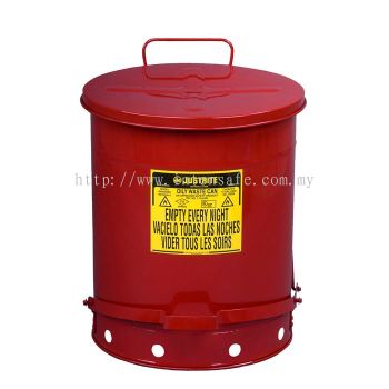 Oily Waste Can, 14 gallon (52L), foot-operated self-closing cover 