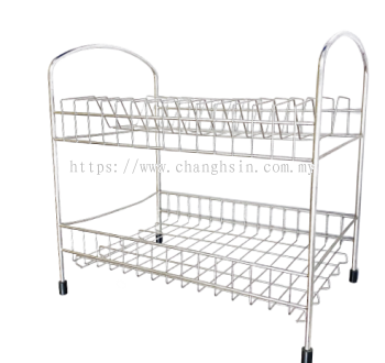 Stainless Steel Two Tier Dish Rack 