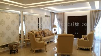 Formal Living Hall feature wall design