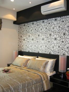 Wallpaper with Laminated Headboard design