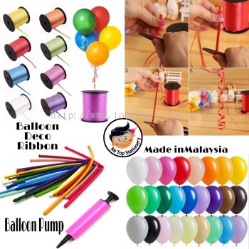 Balloon Pump & Balloon & Deco Ribbon