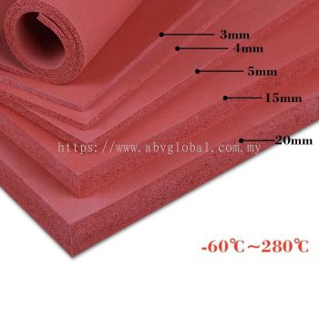 Red Silicone Sponge Rubber Sheet - 3, 4, 5, 15, 20 mm | High-Performance, Flexible, and Durable Foam | Industrial & Commercial Use