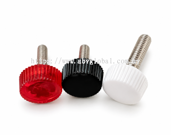 Custom-Made Polycarbonate Plastic Knurled Screw with Stainless Steel Core   Durable, Lightweight, and Precision-Engineered
